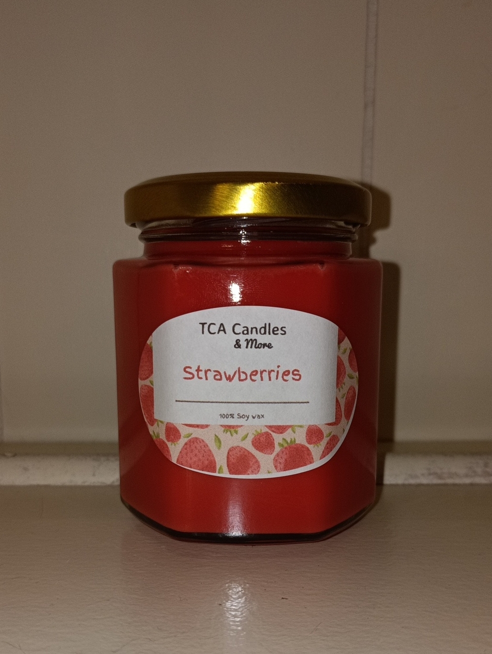 Strawberry Soy Wax Candle - Red